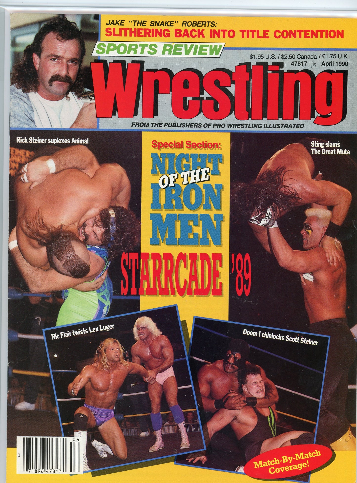 Sports Review Wrestling Magazine (April, 1990) Starrcade 1989 Sting Flair