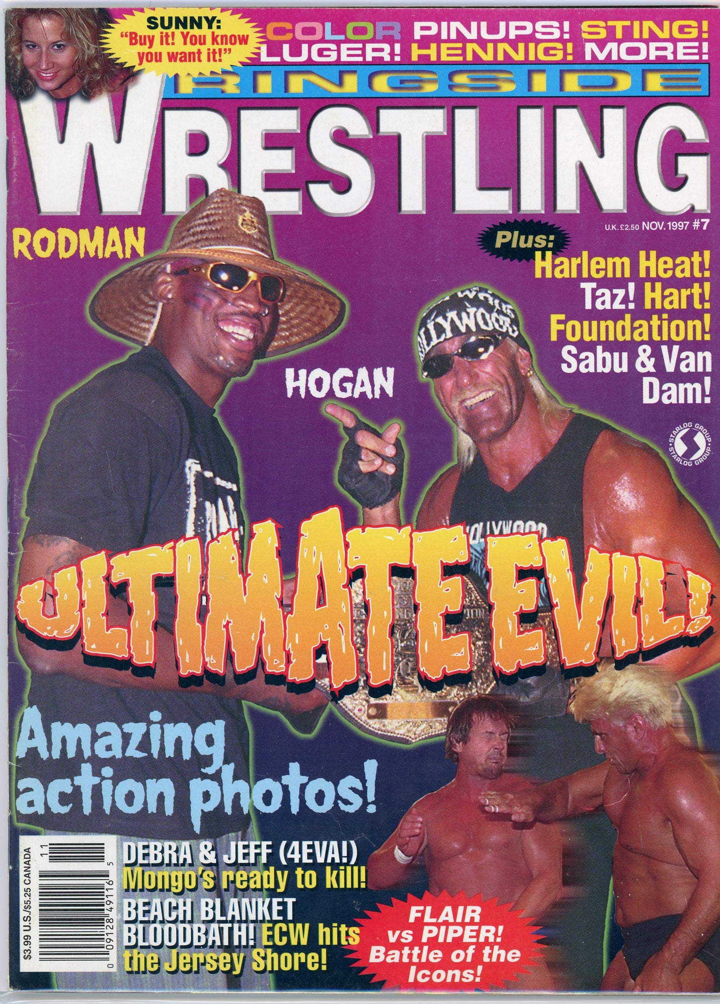Wrestling Ringside Magazine (November, 1997)Hulk Hogan, Dennis Rodman NWO