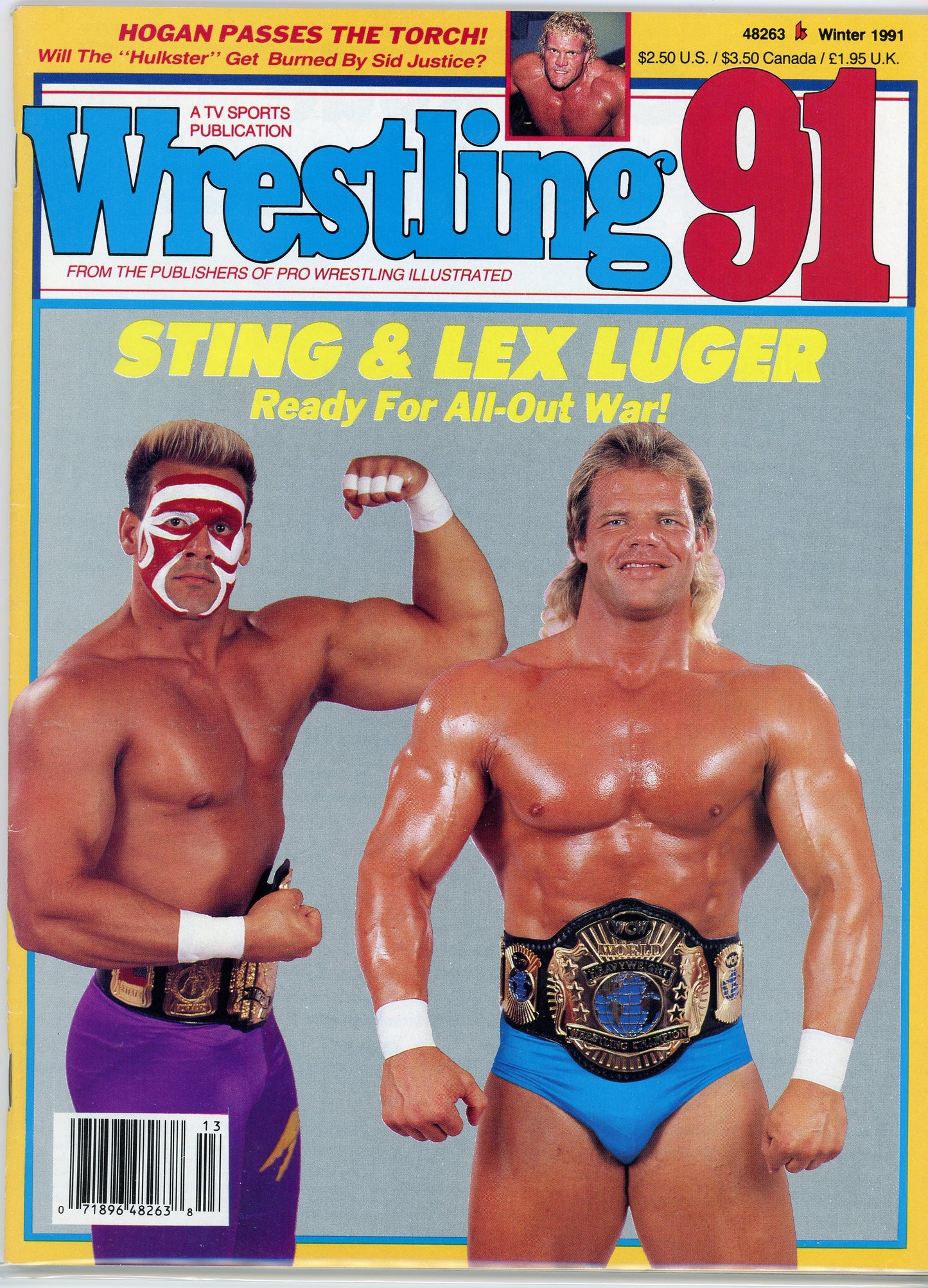 Wrestling '91 Vintage Magazine (Winter, 1991) Sting, Lex Luger Champions