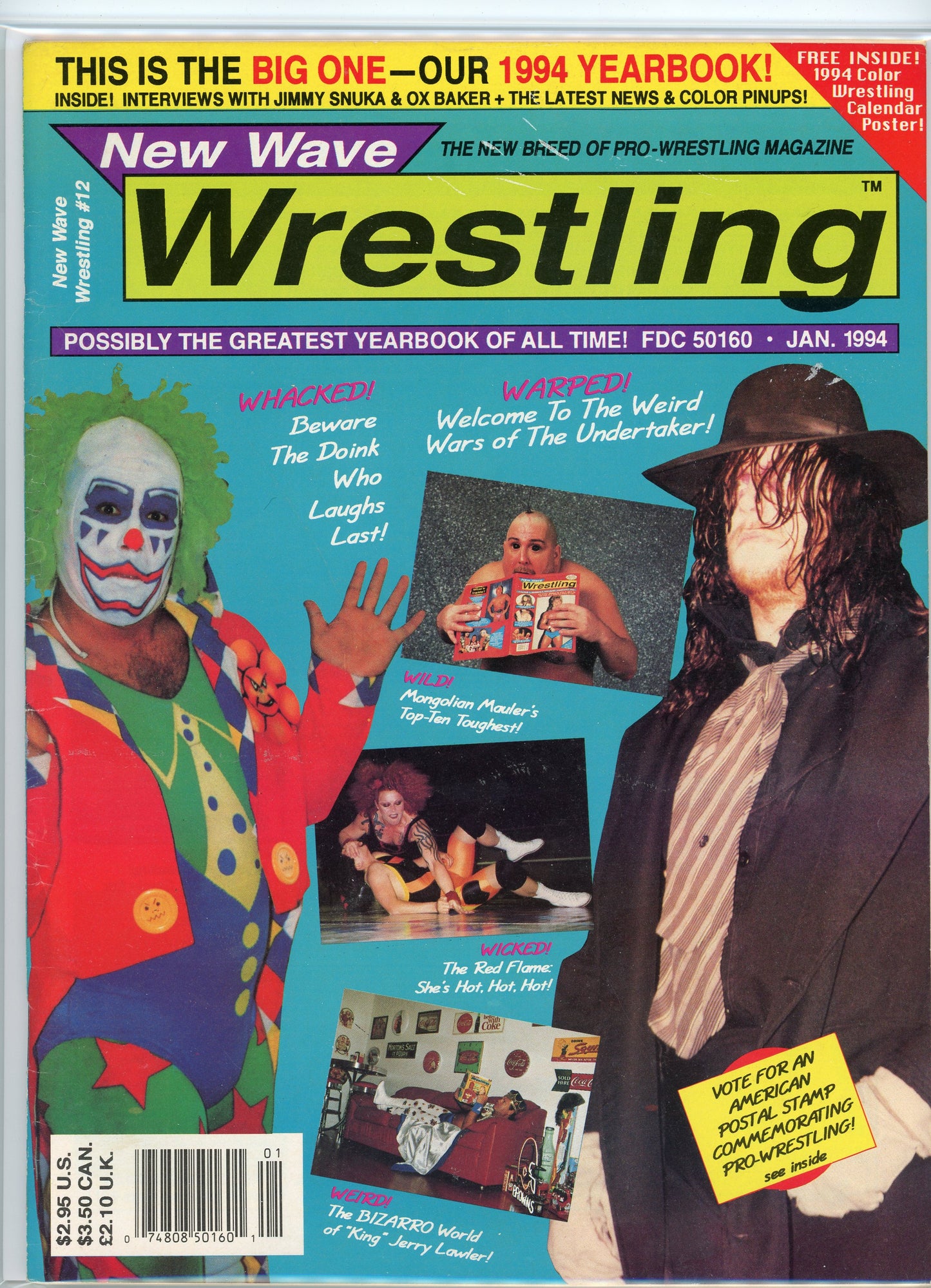 New Wave Wrestling Yearbook Vintage Magazine (January, 1994) Doink, Undertaker
