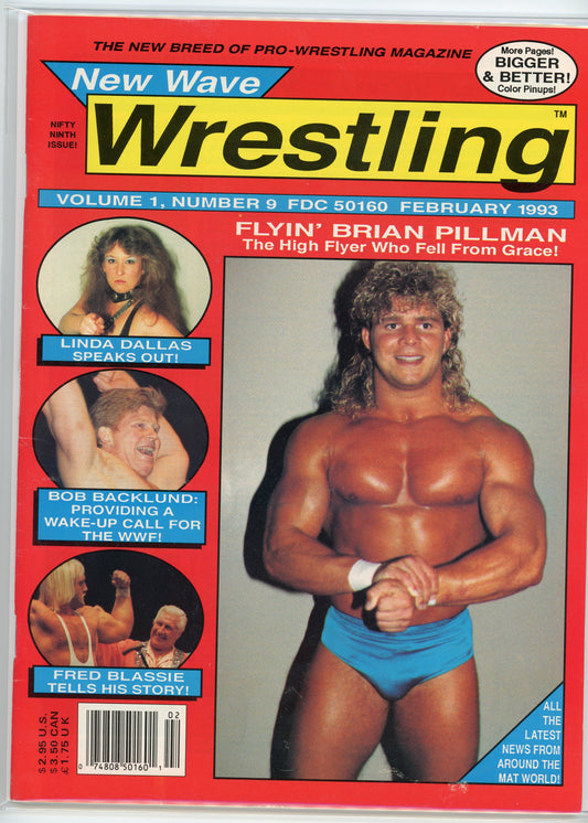 New Wave Wrestling Vintage Magazine (February, 1993) Brian Pillman, Hulk Hogan