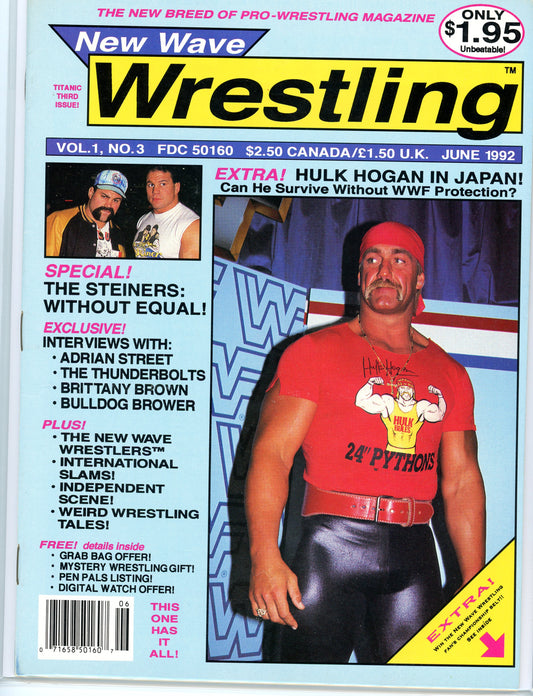 New Wave Wrestling Vintage Magazine June, 1992) Hulk Hogan, Steiners