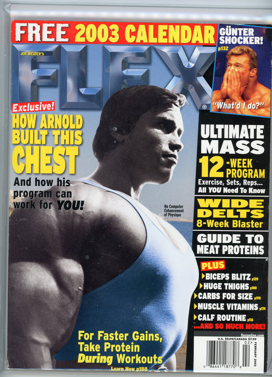 Joe Weider's FLEX Bodybuilding Magazine (February, 2003) Arnold Schwarzenegger