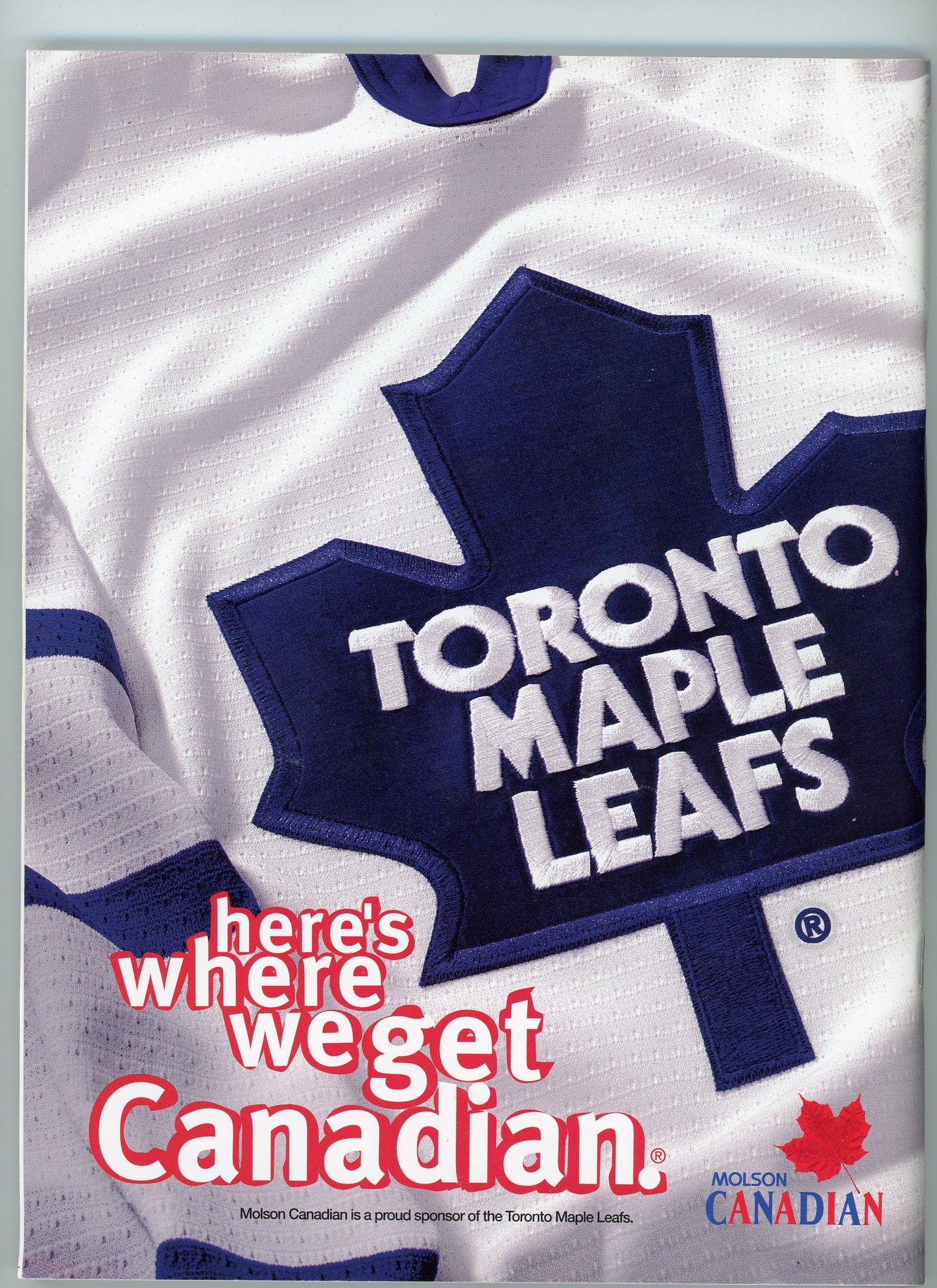 Original Toronto Maple Leafs Game Program Book (October 6, 1999) Patrick Roy
