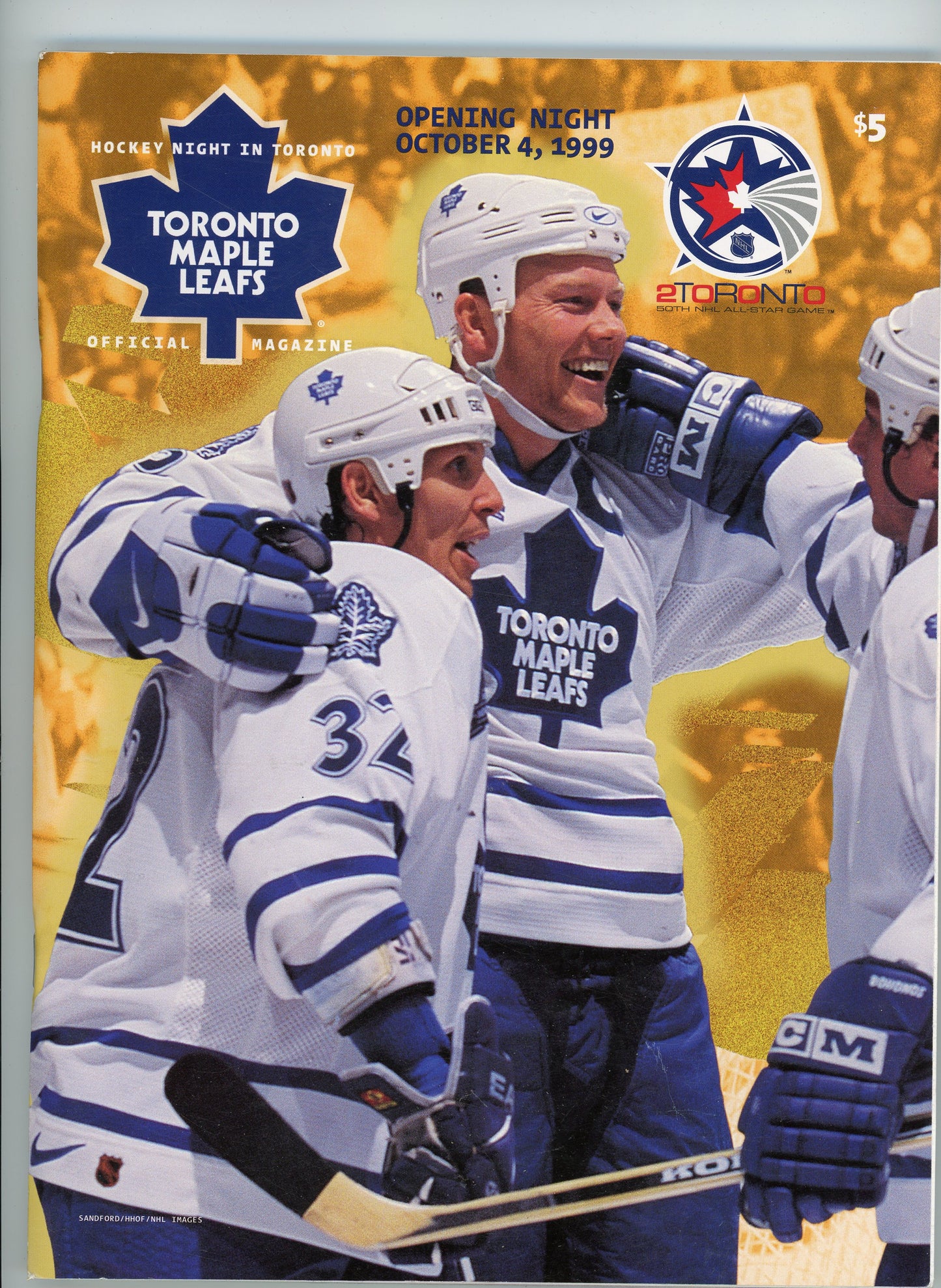 Original Toronto Maple Leafs Game Program Book (October 4, 1999) Opening Night