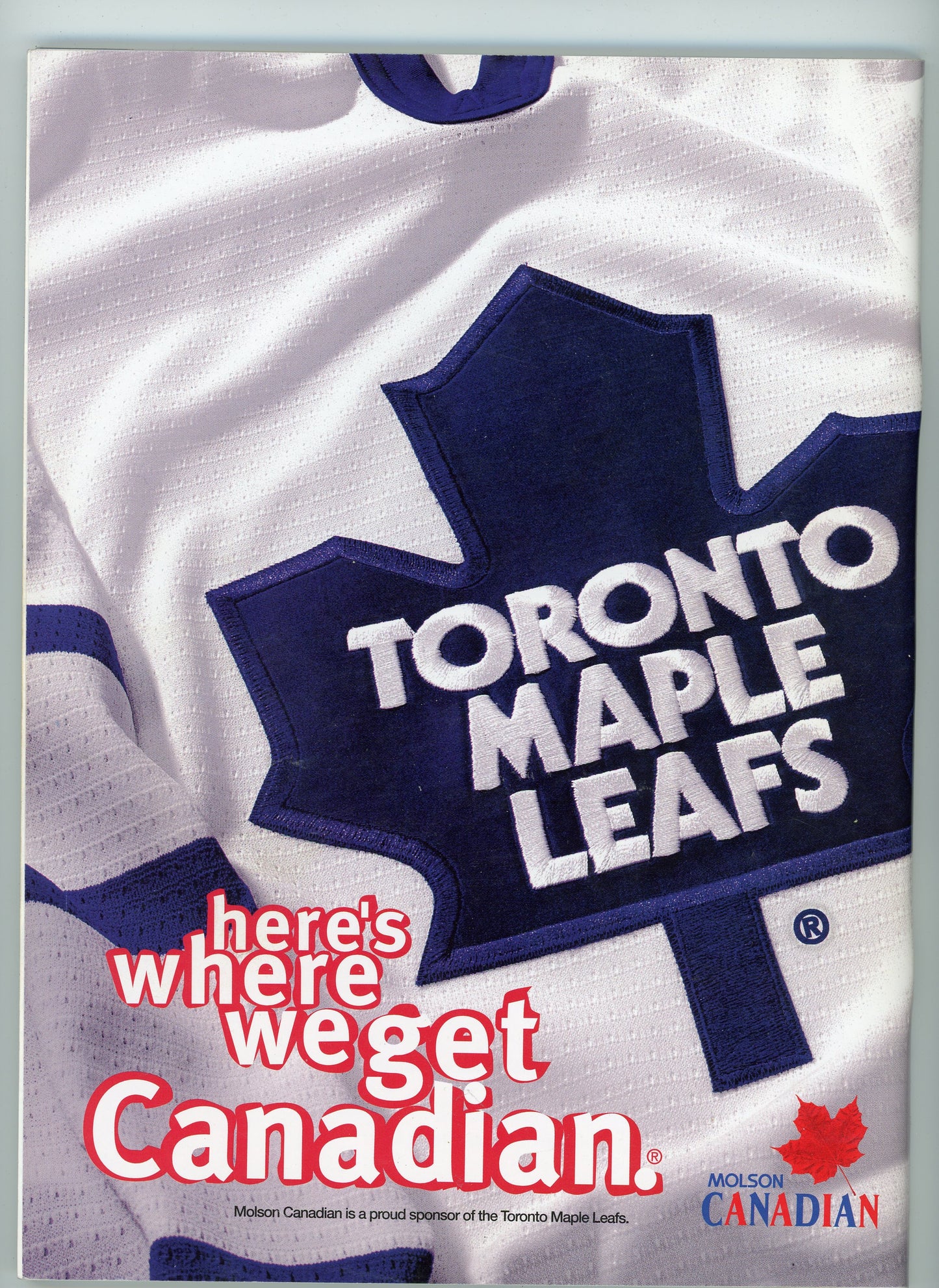 Original Toronto Maple Leafs Game Program Book (October 4, 1999) Opening Night