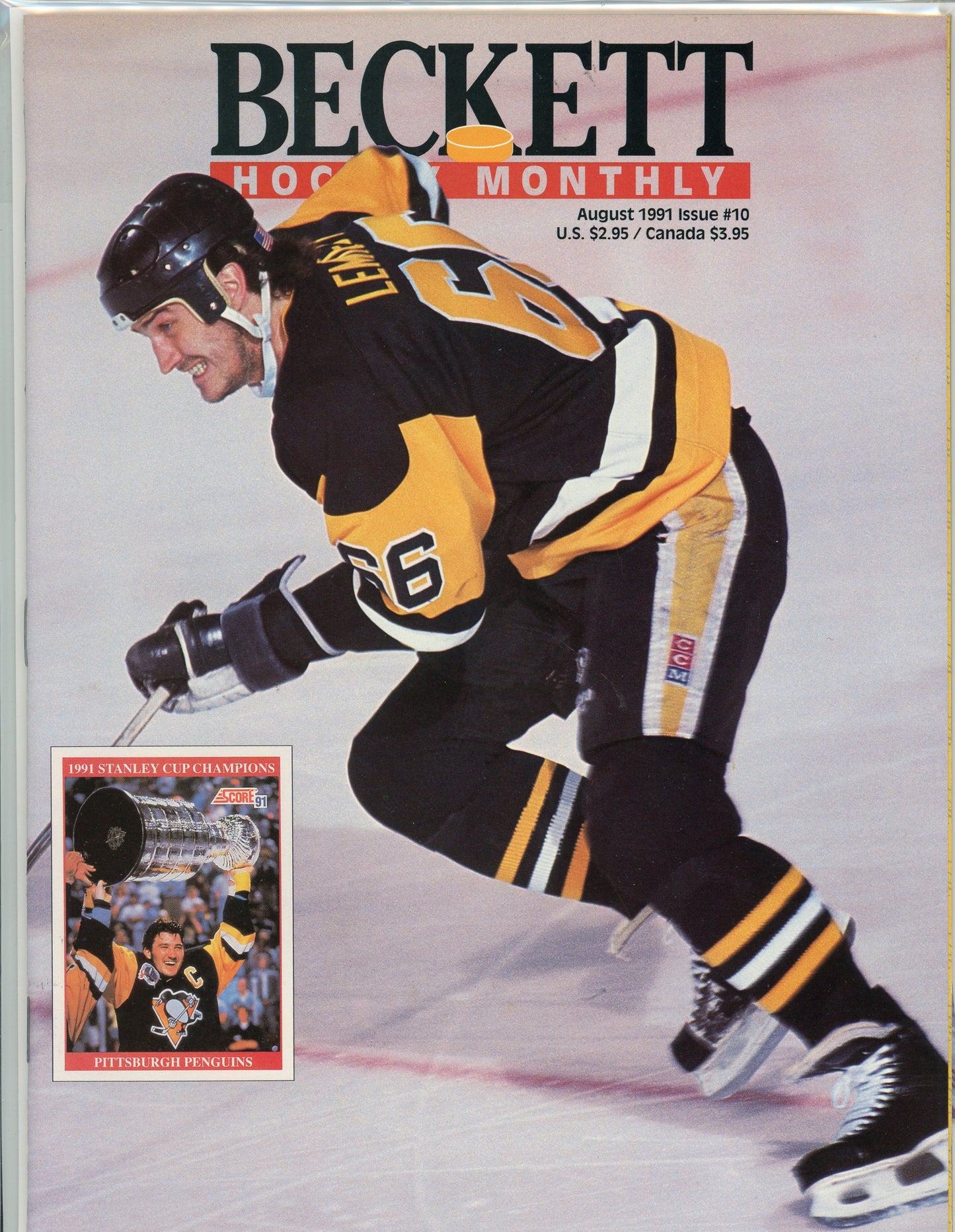 Vintage Beckett Hockey Monthly Magazine (August, 1991) Pittsburgh Penguins Stanley Cup
