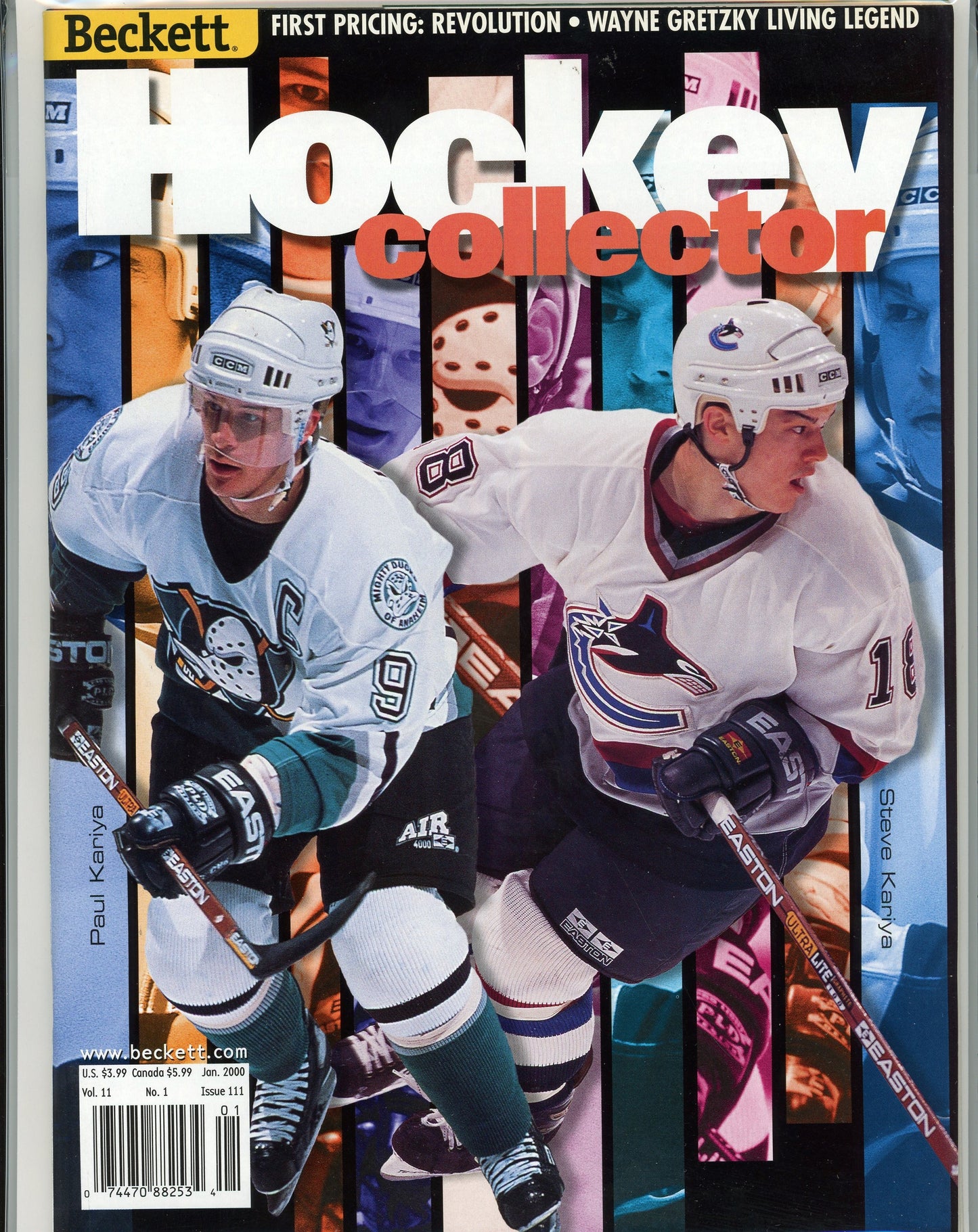 Vintage Beckett Hockey Collector Magazine (January, 2000) Paul Kariya