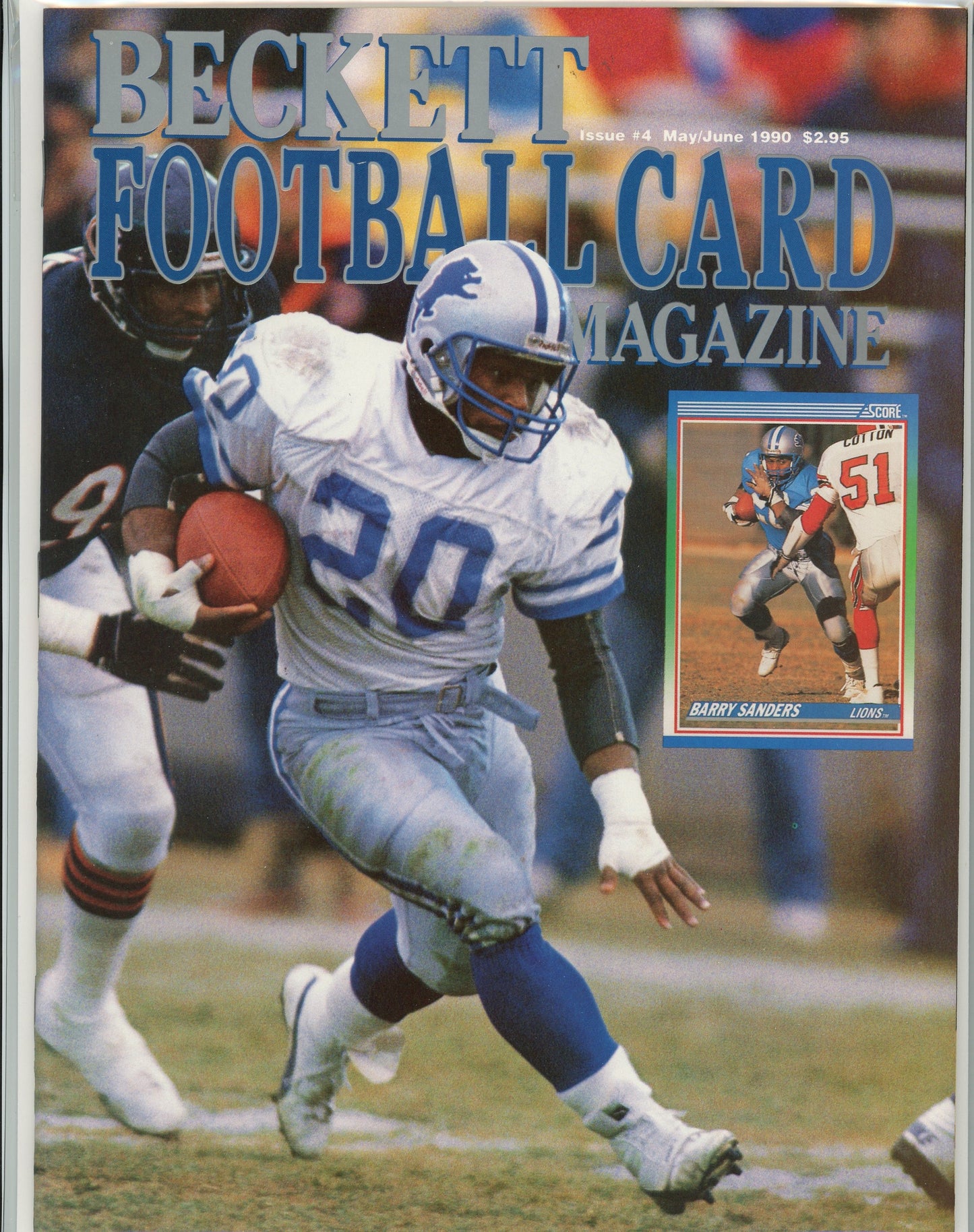 Vintage Beckett Football Card Monthly Magazine (May/June, 1990) Barry Sanders