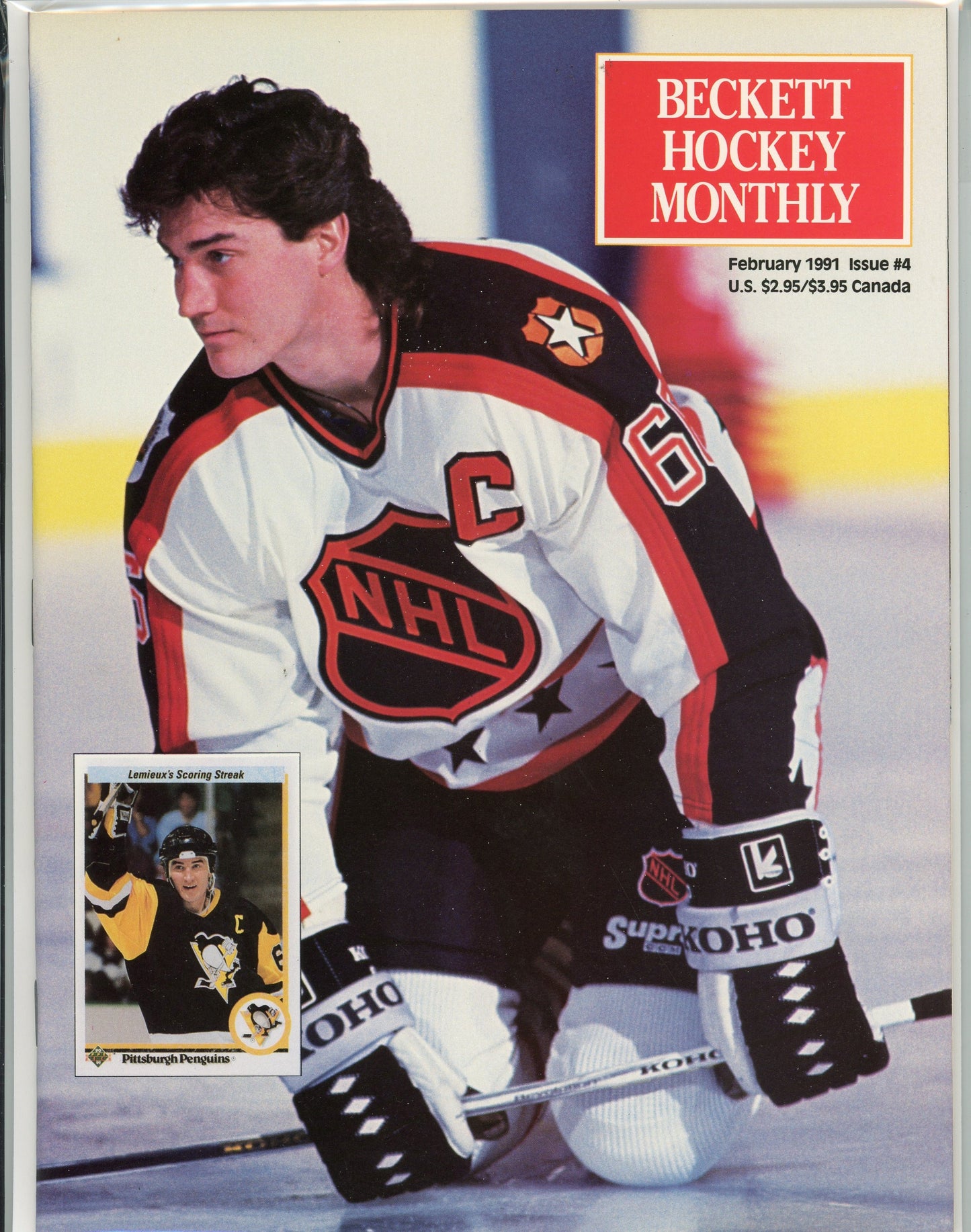 Vintage Beckett Hockey Monthly Magazine (February, 1991) Mario Lemieux