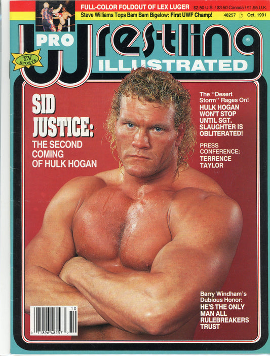 PWI Pro Wrestling Illustrated Magazine (October, 1991) Sid Justice