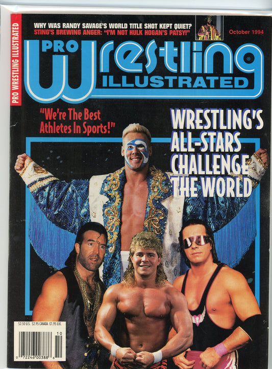 PWI Pro Wrestling Illustrated Magazine (October, 1994) Bret Hart, Lex Luger