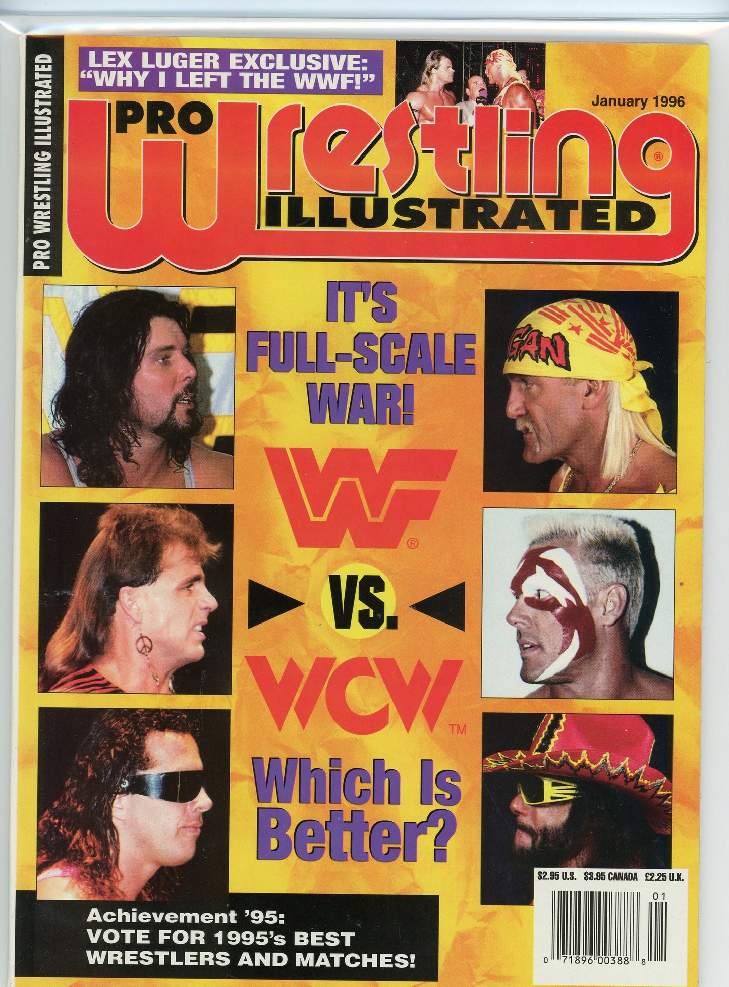 PWI Pro Wrestling Illustrated Magazine (January, 1996) WCW VS WWF
