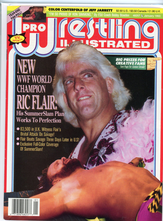 PWI Pro Wrestling Illustrated Magazine (January, 1993) Ric Flair Wins WWF Title