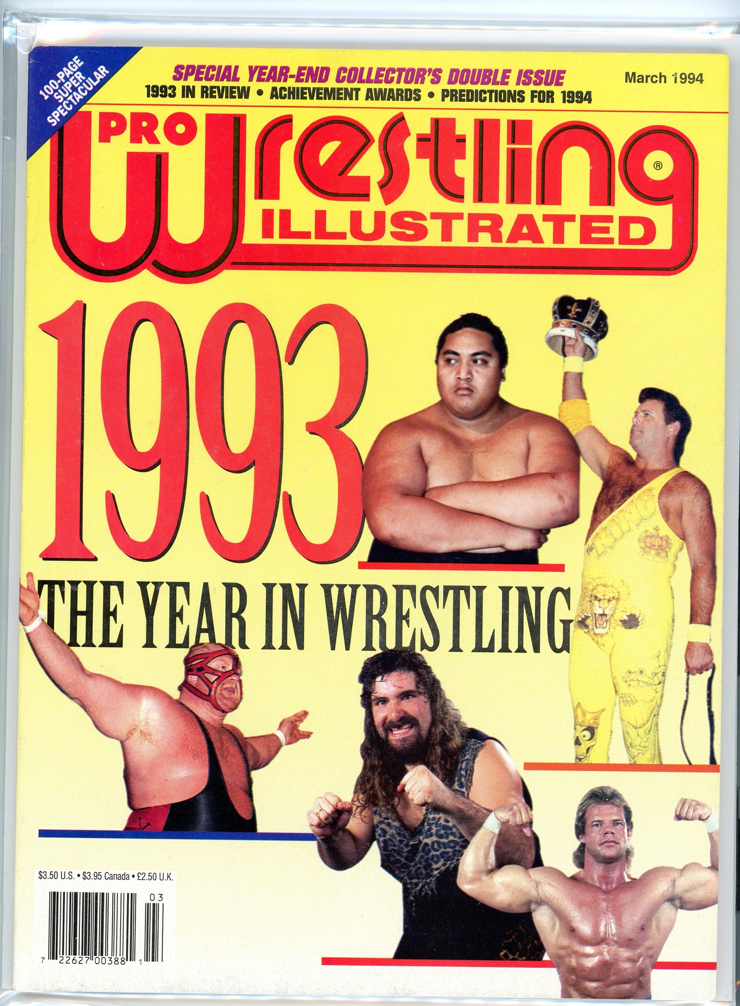 PWI Pro Wrestling Illustrated Magazine (March, 1994) 1993 Year In Wrestling