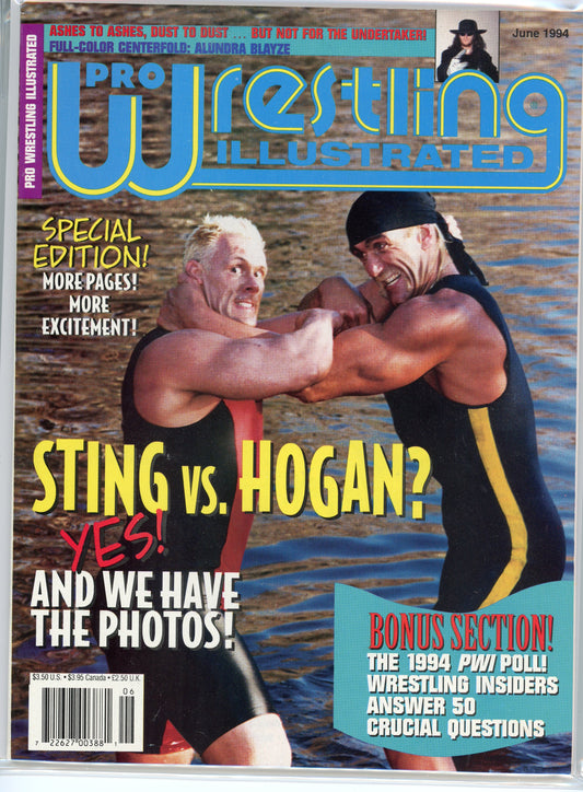 PWI Pro Wrestling Illustrated Magazine (June, 1994) Sting, Hulk Hogan
