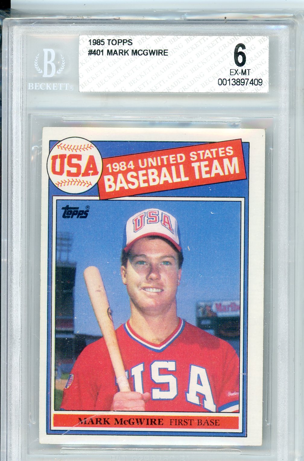1985 Topps Mark McGwire #401 Baseball Card BGS 6