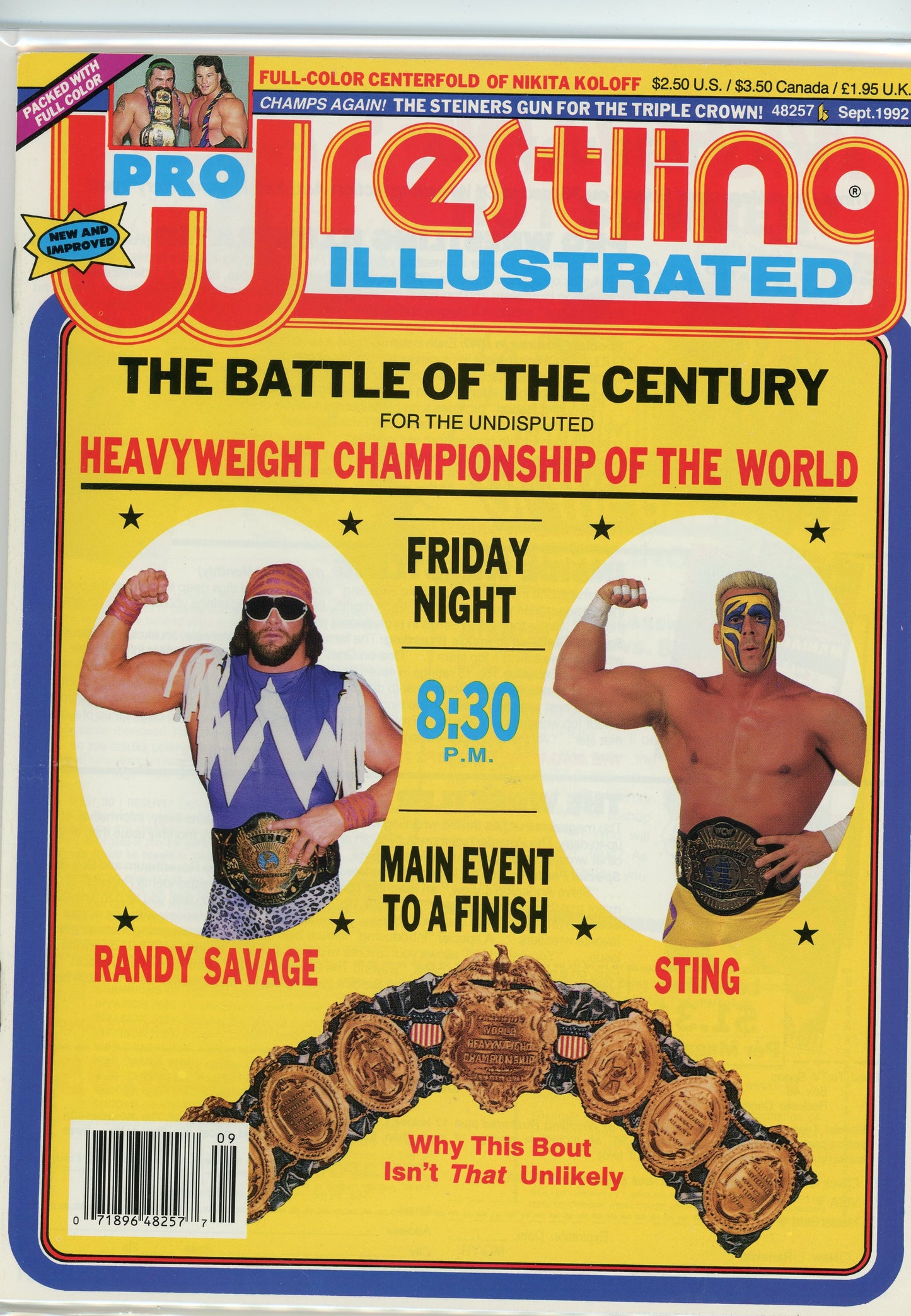 PWI Pro Wrestling Illustrated Magazine (September, 1992) Sting, Randy Savage