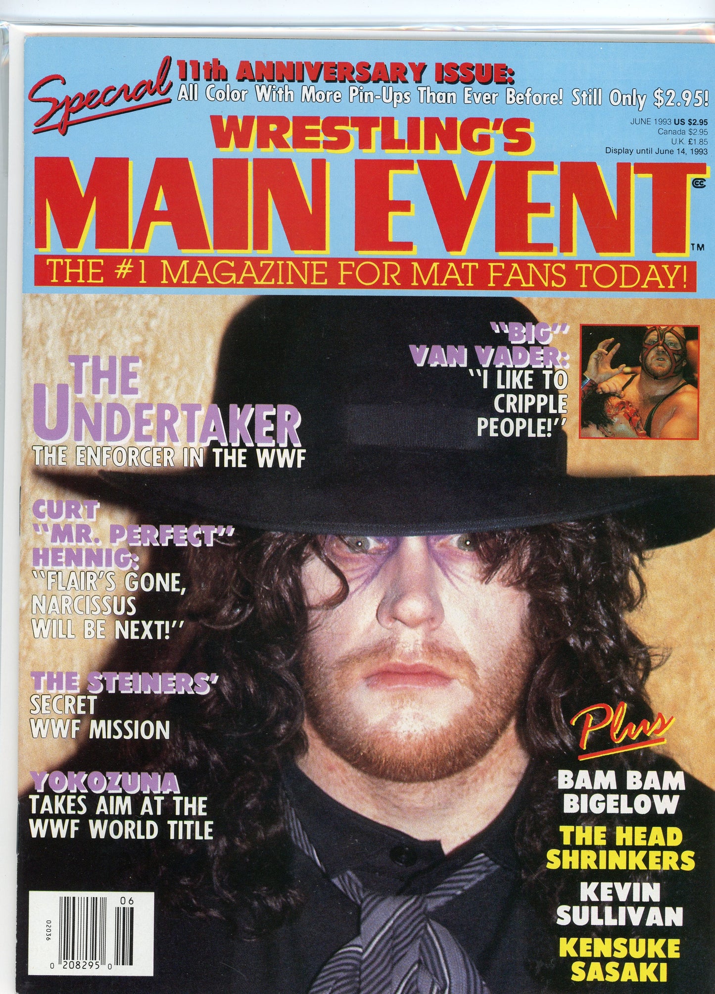 PWI Pro Wrestling Illustrated Magazine (June, 1993) Undertaker