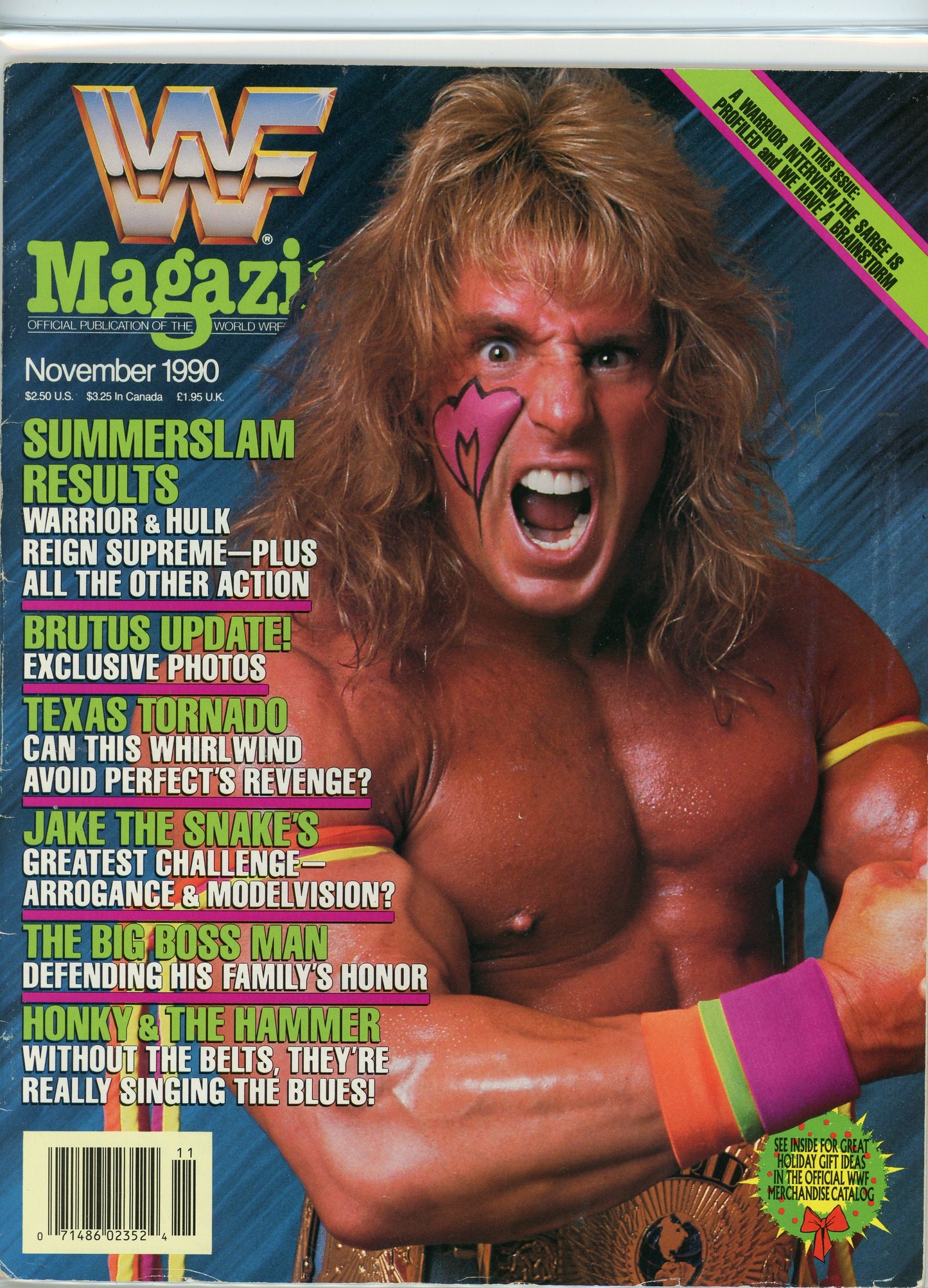 WWF WWE Wrestling Magazine (November, 1990) Ultimate Warrior