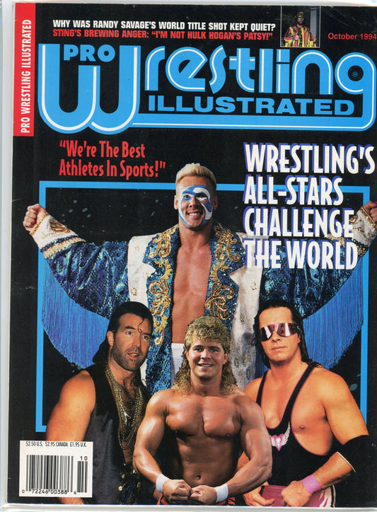 PWI Pro Wrestling Illustrated Magazine (October, 1994) Bret Hart, Sting, Lex Luger