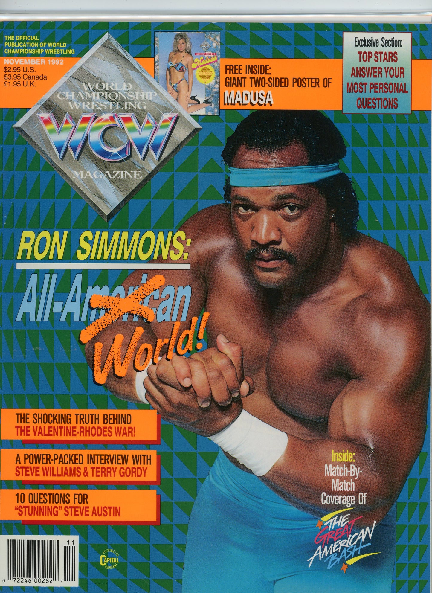 WCW Wrestling Magazine (November, 1992) Ron Simmons