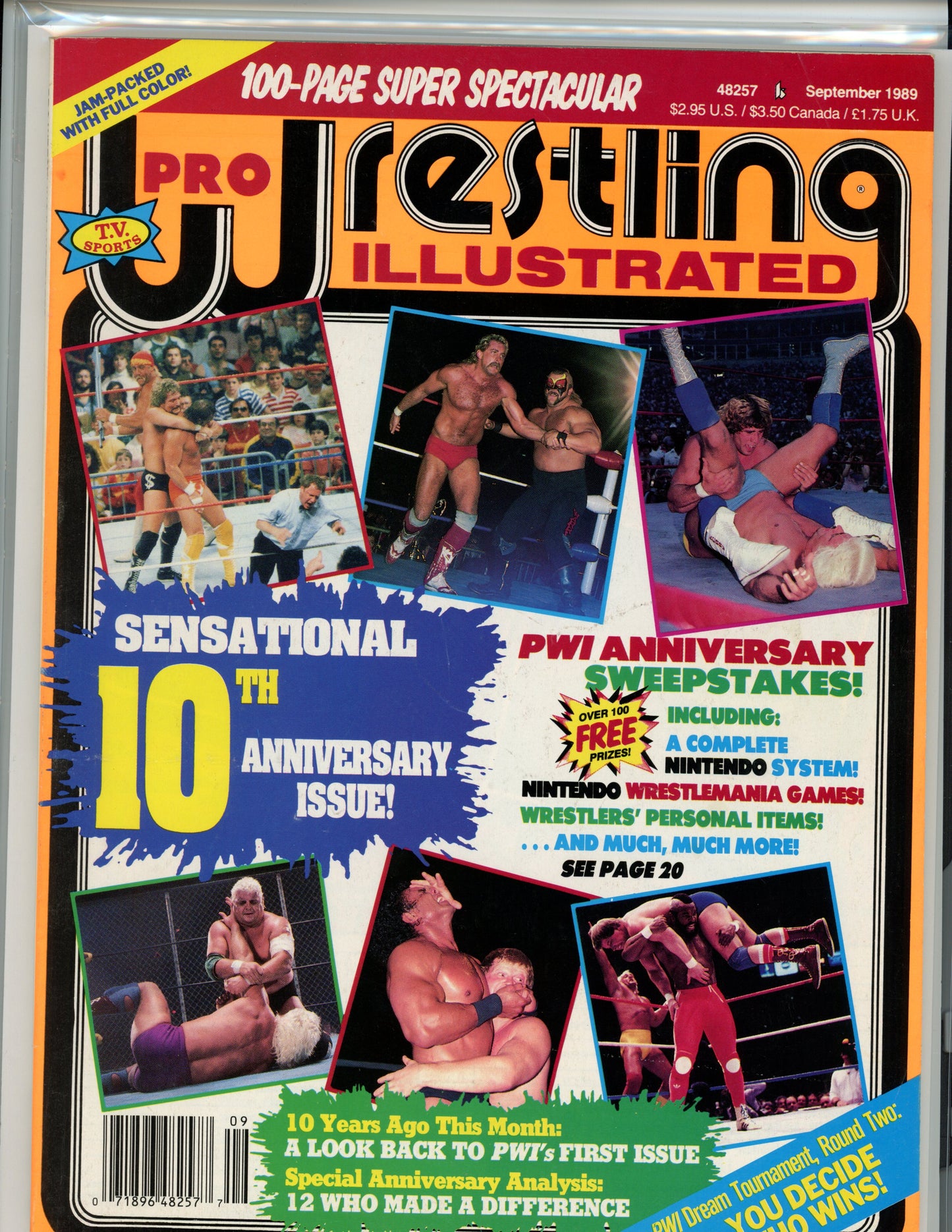 PWI Pro Wrestling Illustrated Wrestling Magazine (September, 1989) 10th Anniversary Issue