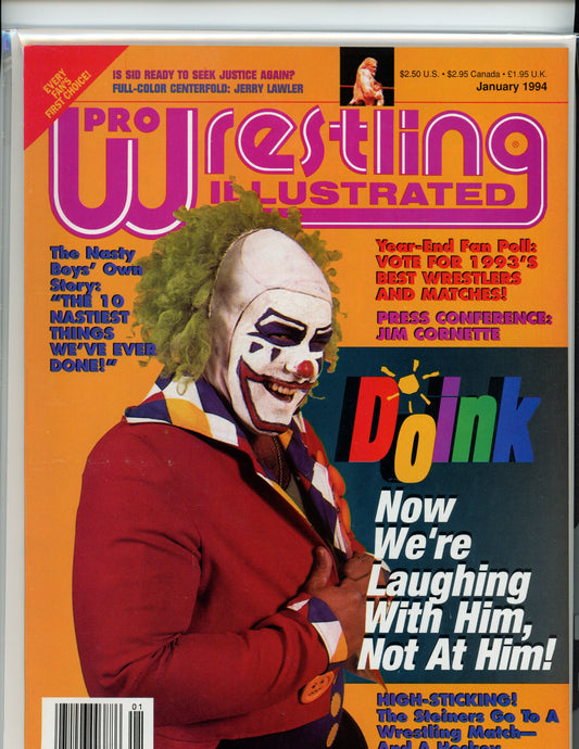 PWI Pro Wrestling Illustrated Magazine (January,1994) Doink The Clown