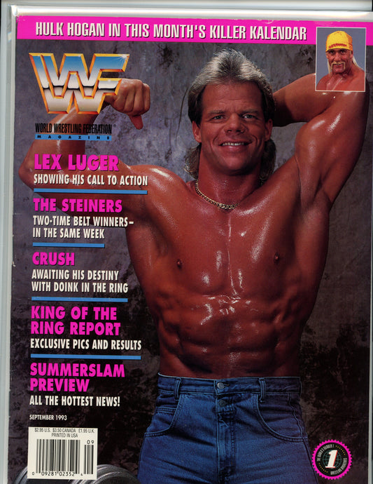 WWF WWE Wrestling Magazine (September,1993) Lex Luger, Hulk Hogan