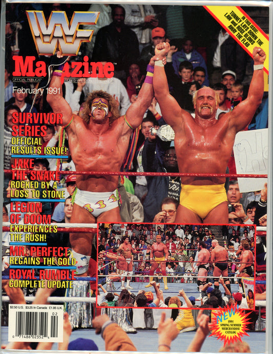 WWF WWE Vintage Wrestling Magazine (February, 1991) Hulk Hogan, Ultimate Warrior