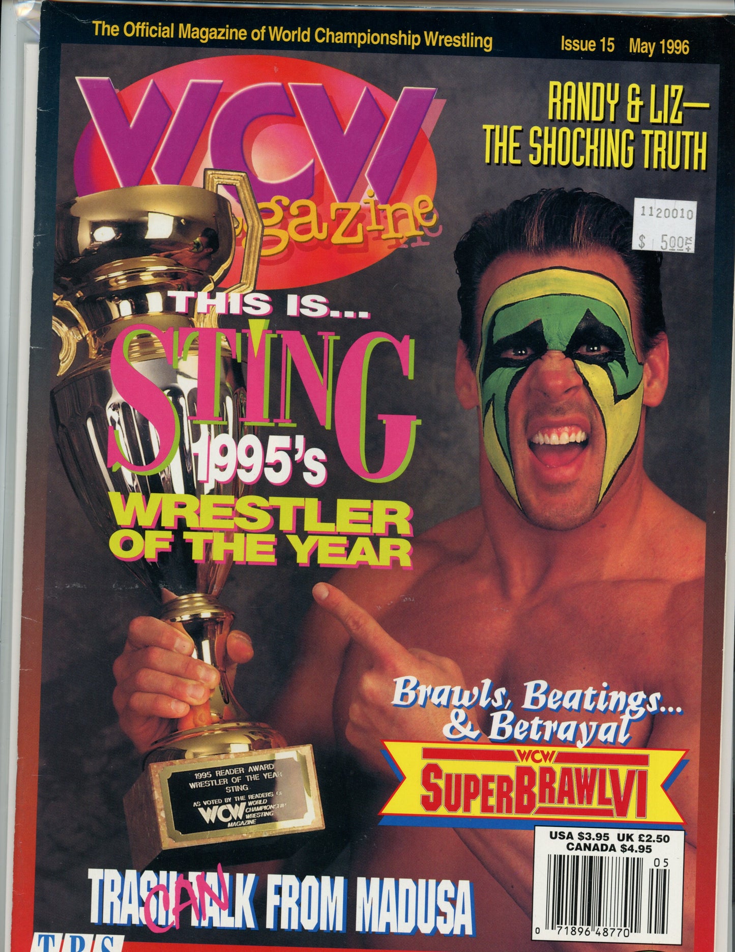 WCW Vintage Wrestling Magazine (May, 1996) 1995 Sting Wrestler Of The Year