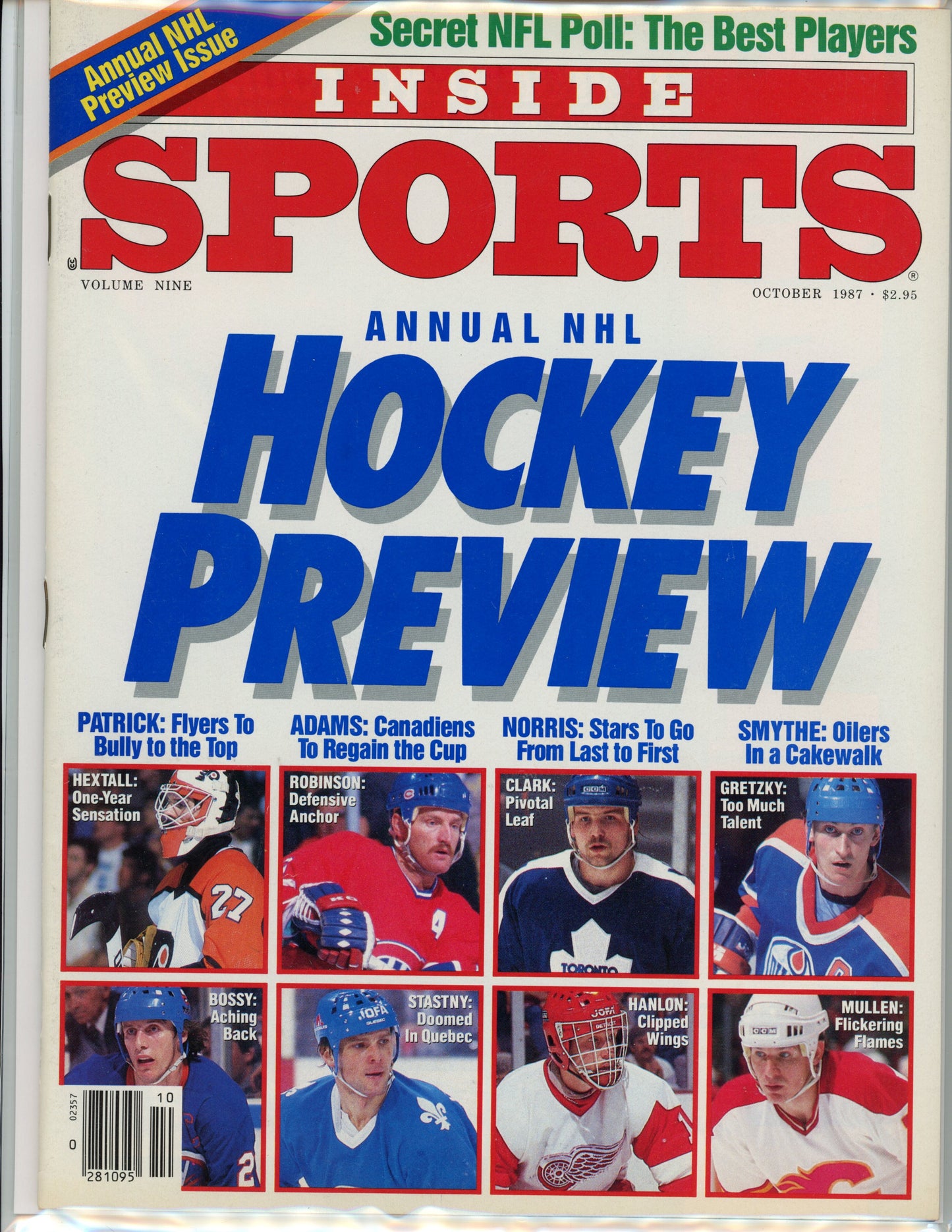 Inside Sports Vintage Magazine Hockey Preview (August, 1987) Wayne Gretzky