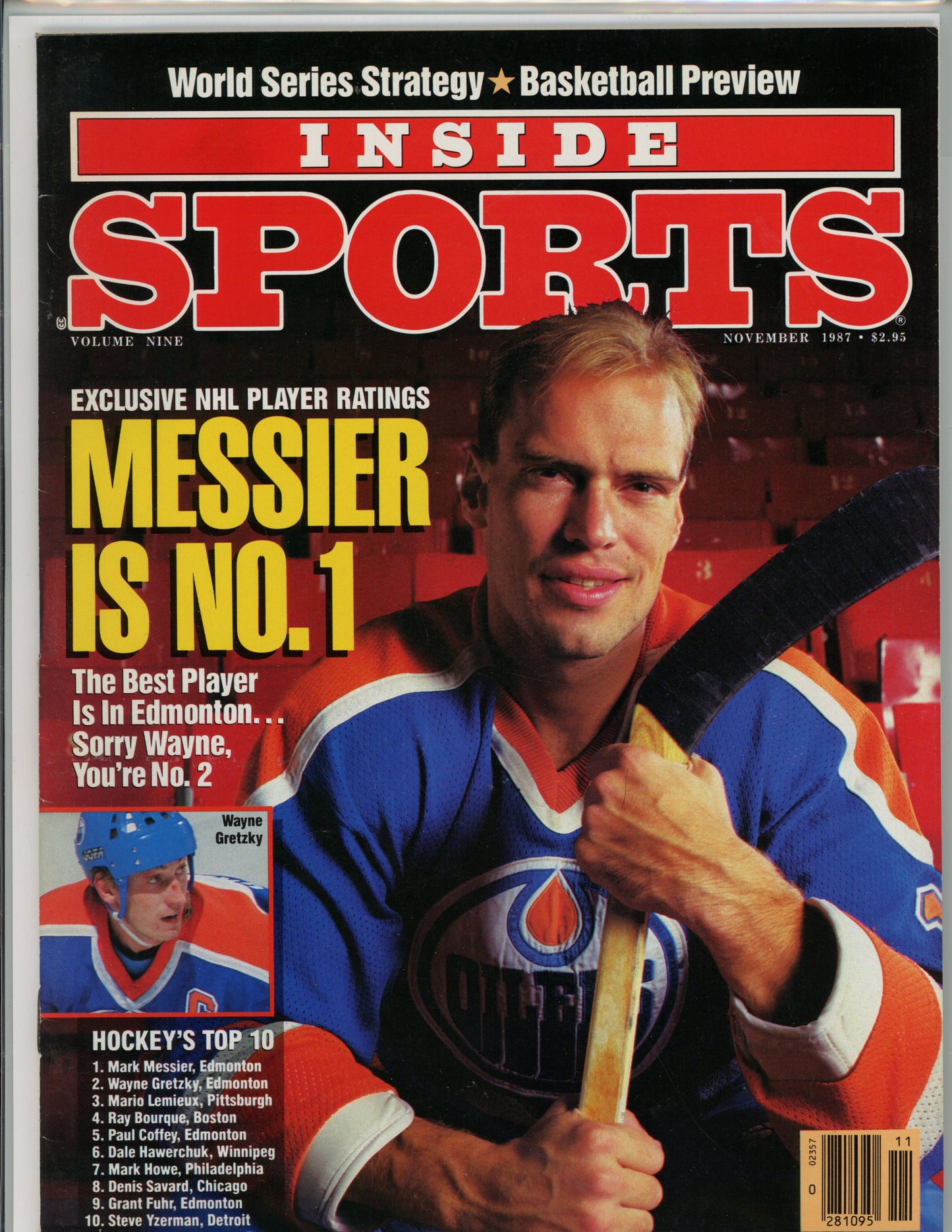 Inside Sports Vintage Magazine Hockey (November, 1987) Wayne Gretzky, Mark Messier
