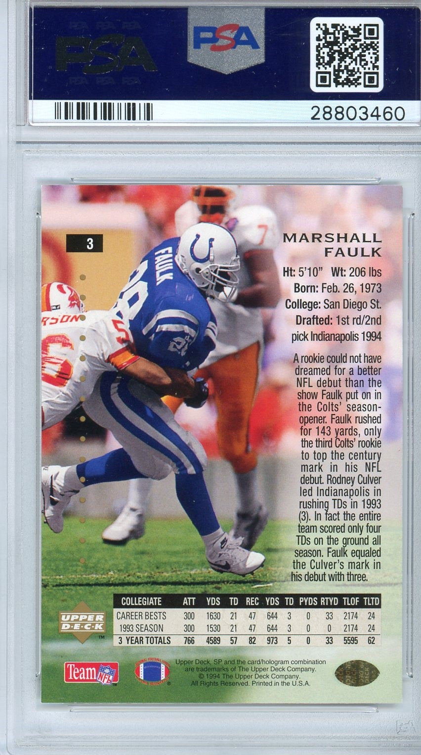 1994 SP Marshall Faulk Foil Rookie Card PSA 9