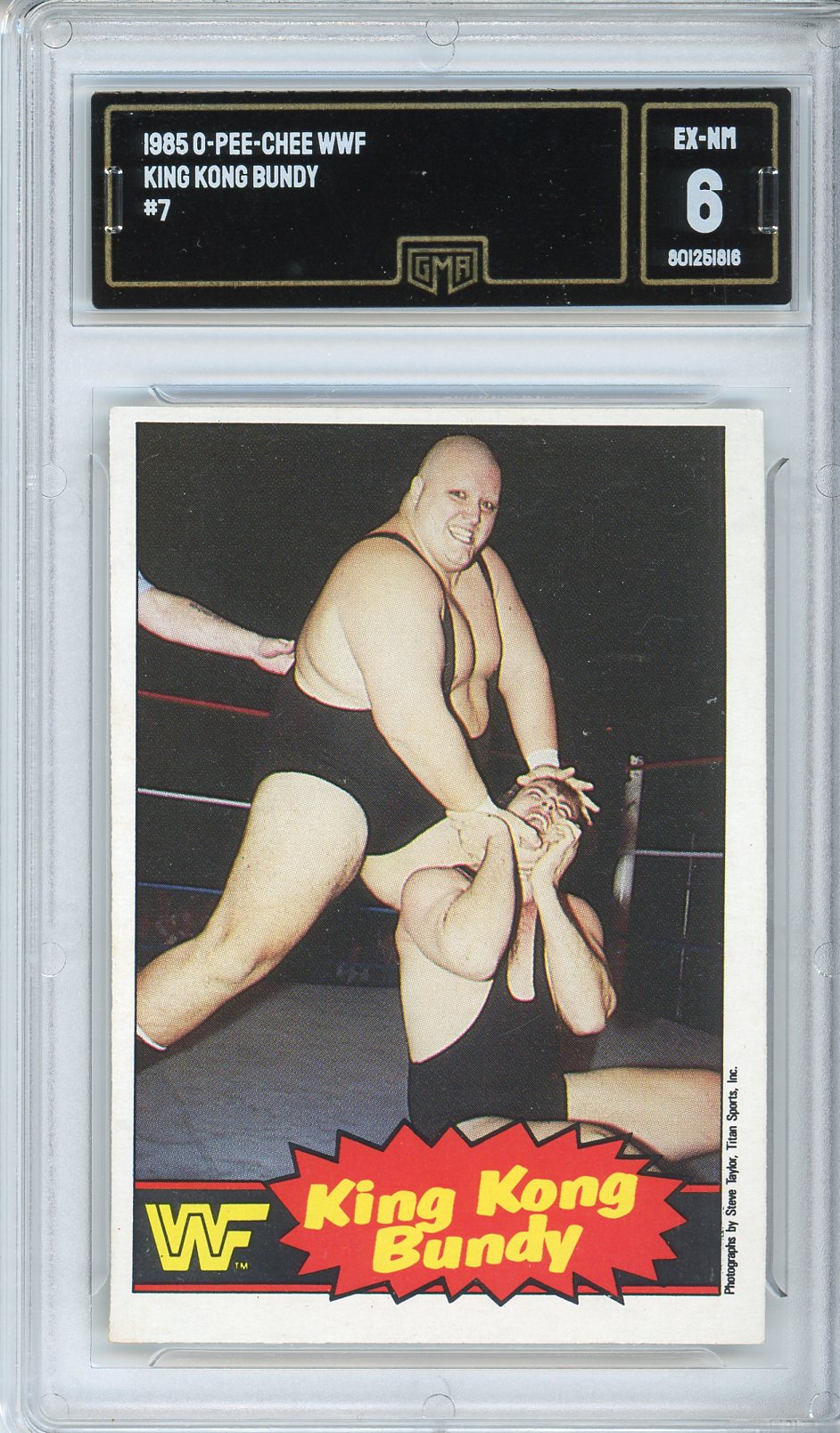 1985 OPC WWF King Kong Bundy #7 Rookie Card