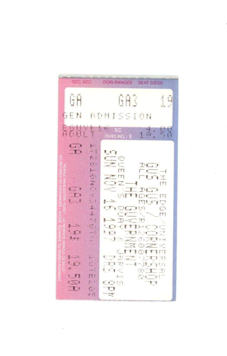 Original Gus Gus/Cornershop Vintage Concert Ticket Stub The Guvernment (Toronto, 1997)