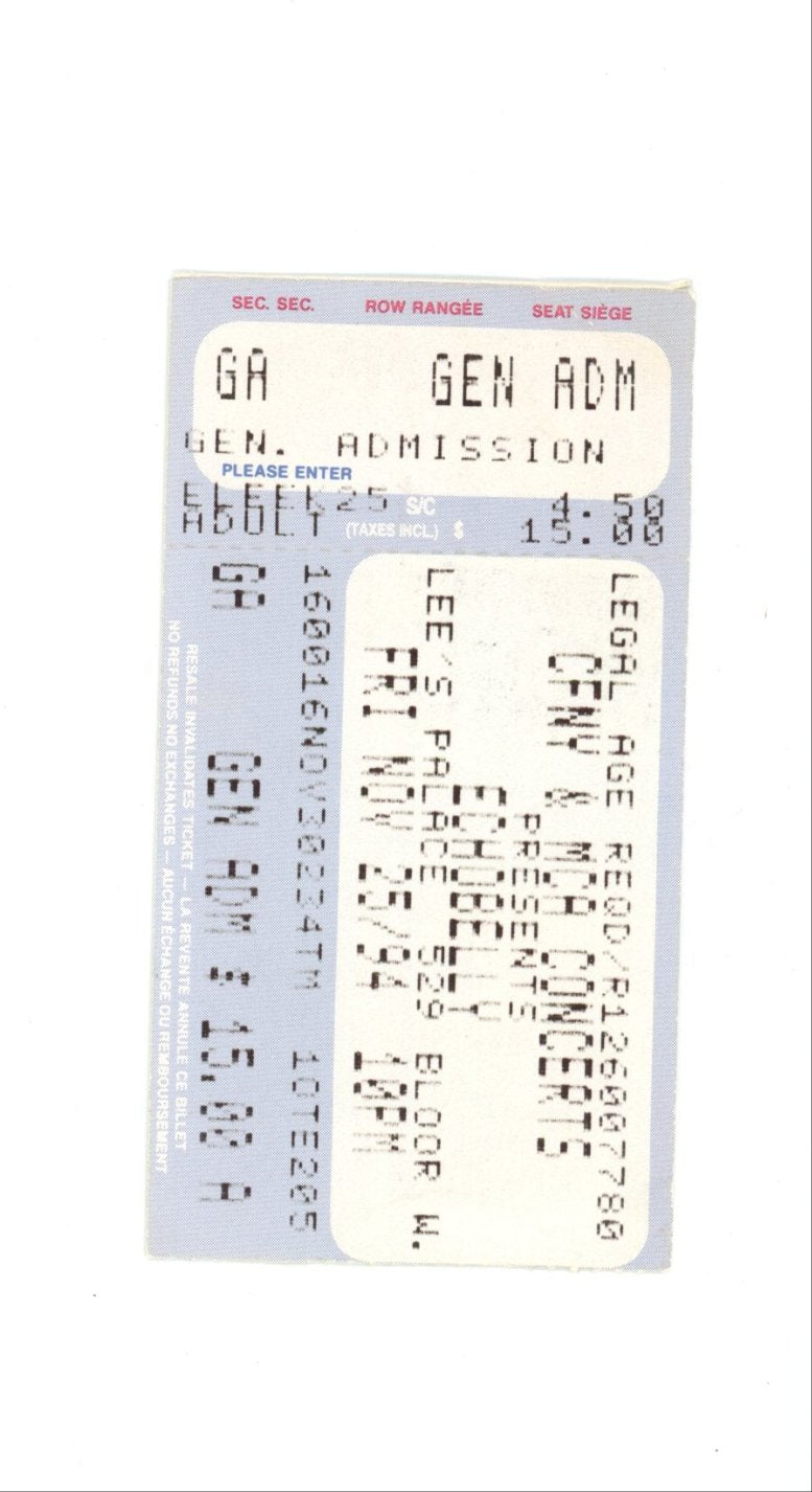 Original Echobelly Vintage Concert Ticket Stub Lee's Palace l (Toronto, 1994)