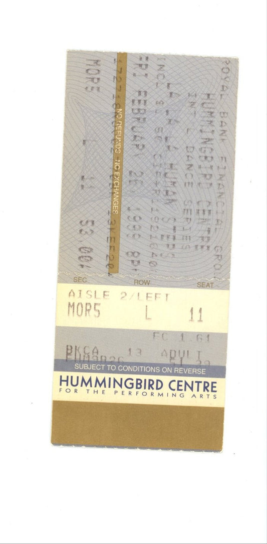 Original LA LA LA Human Steps Vintage Concert Ticket Stub Hummingbird Centre (Toronto, 1999)