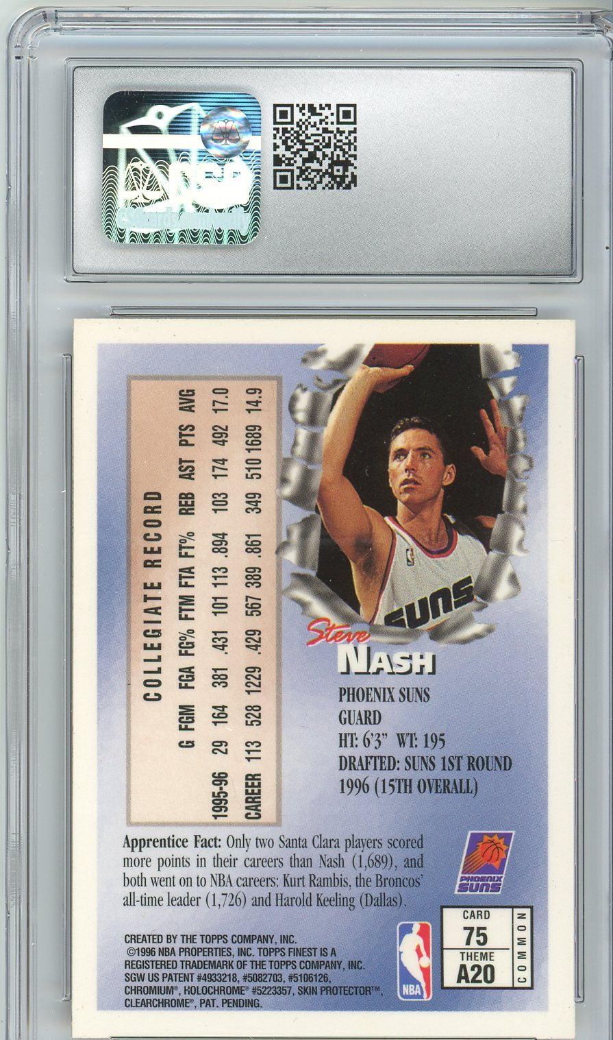 1996-97 Topps Finest #75 Steve Nash Rookie Card