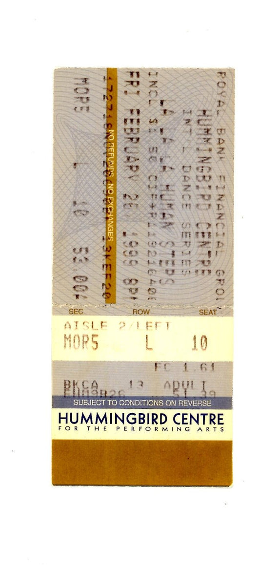 Original LA LA Human Steps Vintage Concert Ticket Stub Hummingbird Centre (Toronto, 1999)