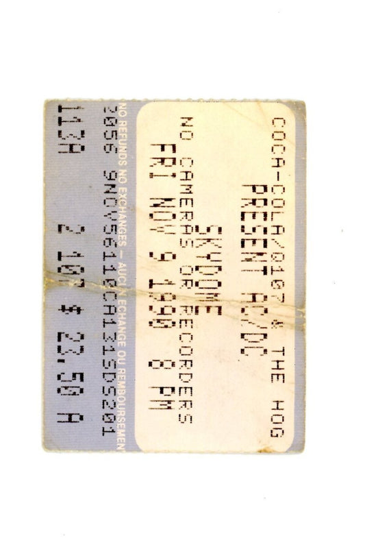 Original AC/DC Vintage Concert Ticket Stub Skydome (Toronto, 1990)