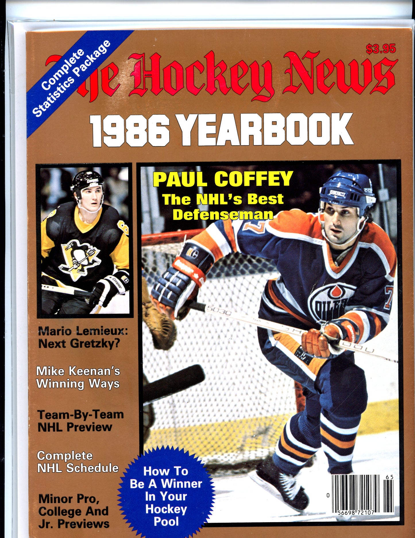 The Hockey News NHL (1986 Yearbook) Vintage Magazine Mario Lemieux, Paul Coffey