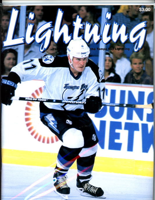 Vintage Tampa Bay Lightning Hockey Game Program Magazine (November 3, 1995) Shawn Burr