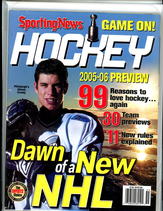 Vintage Sporting News NHL Hockey Magazine (August, 2005) Sidney Crosby Rookie No Label