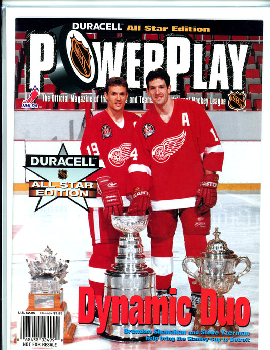 NHL Powerplay All-Star Edition Vintage Hockey Magazine (Jan, 1998) Steve Yzerman, Brendan Shanahan