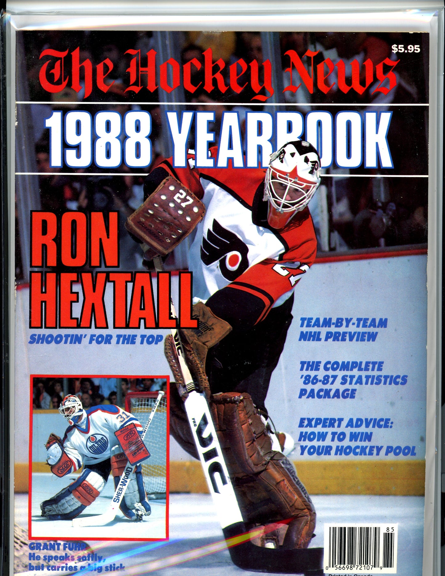 The Hockey News NHL (1988 Yearbook) Vintage Magazine Ron Hextall, Grant Fuhr
