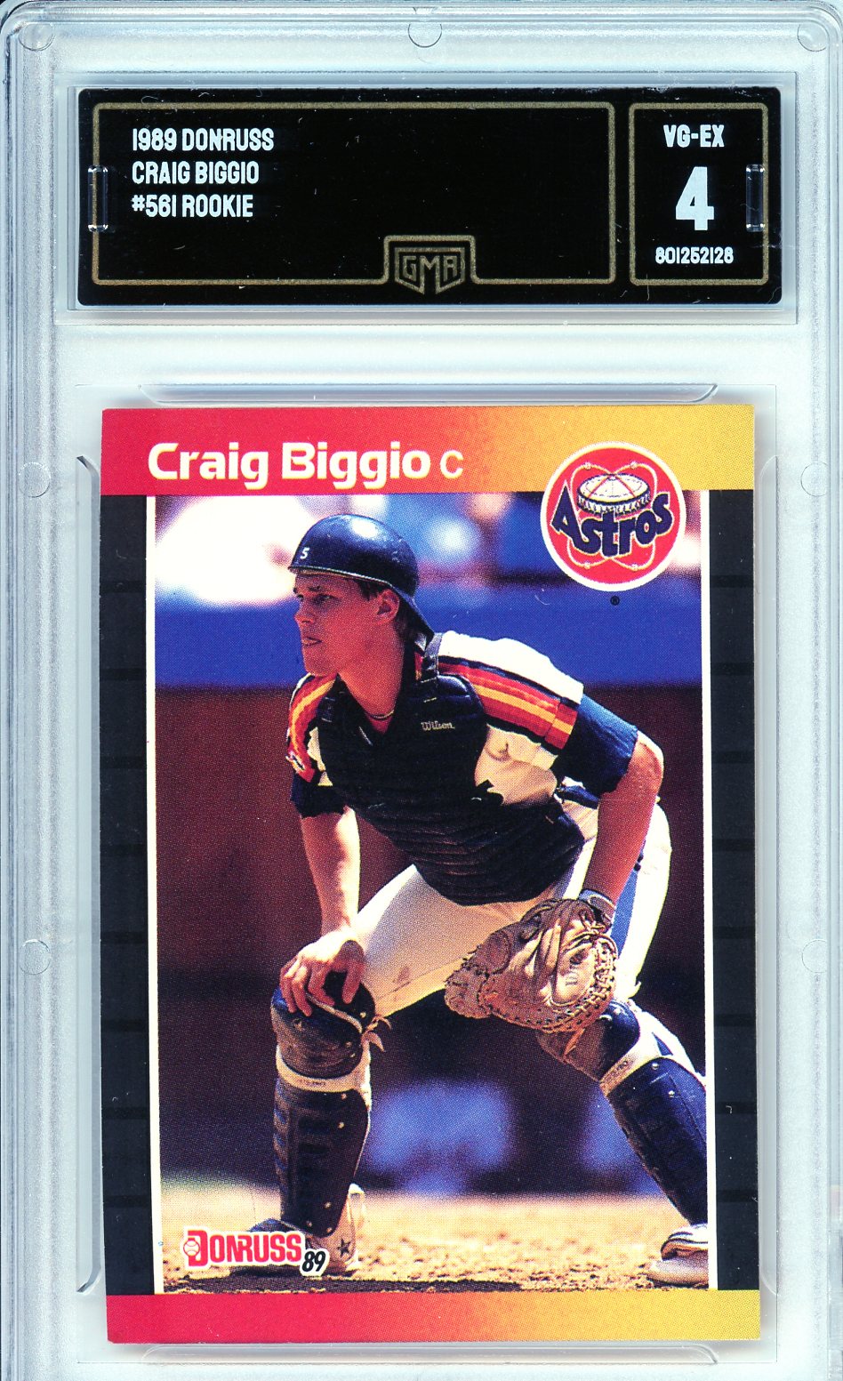 1989 Donruss #561 Craig Biggio Rookie Card GMA 4
