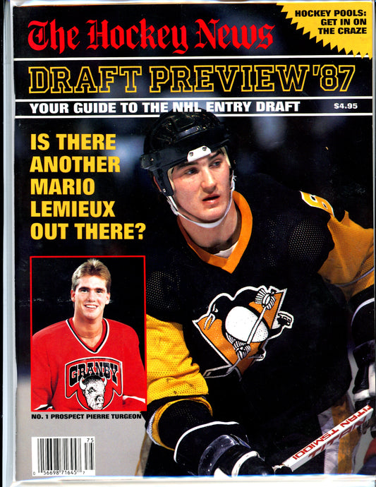 The Hockey News Vintage Magazine Draft Preview (May, 1987) Mario Lemieux, Pierre Turgeon