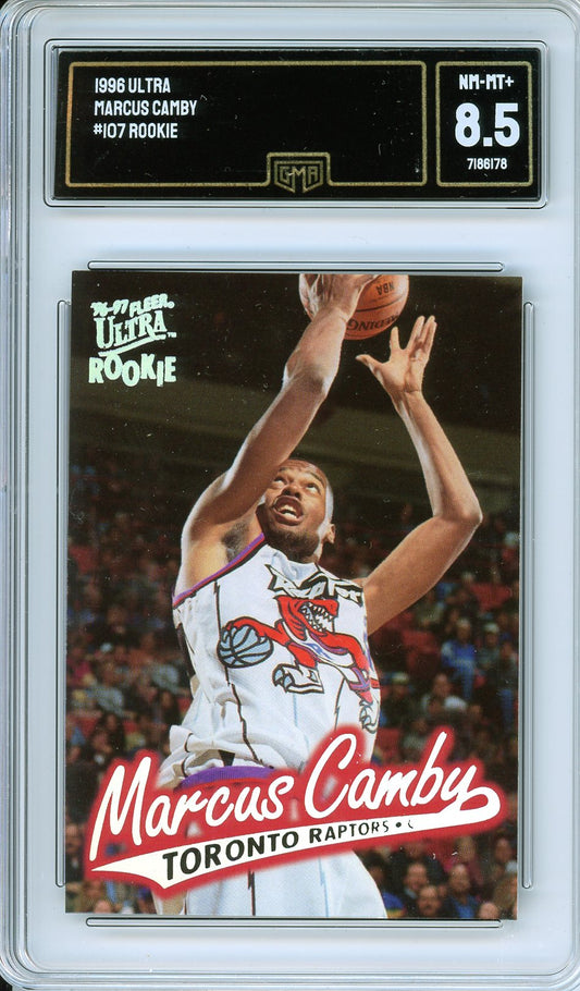 1996 Ultra Marcus Camby #107 Rookie Card GMA 8.5