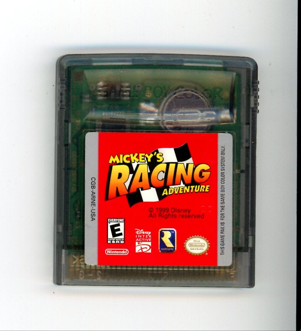 Original Mickey's Racing Adventure Nintendo Gameboy Color Video Game Cartridge